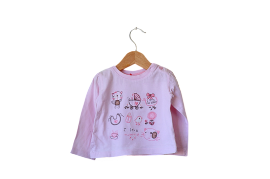 Camisola de Algodão Fina para Bebé Menina de 9 - 12 meses | Clobies