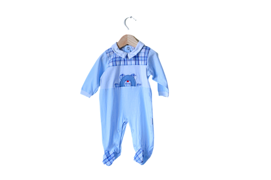 Babygrow c/ pés para Bebé Menino de 1 - 3 meses | Clobies