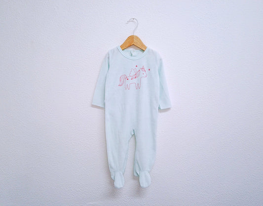 Babygrow c/ pés para Bebé Menina de 6 - 9 meses | Clobies