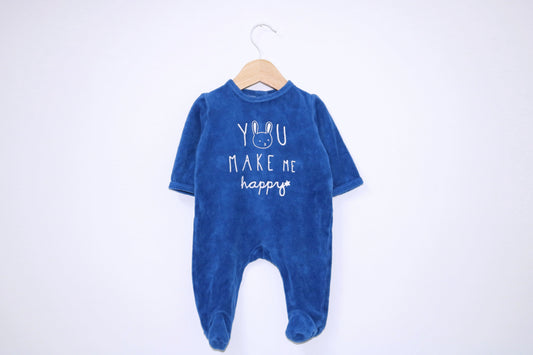 Babygrow c/ pés para Bebé Menino de 1 - 3 meses | Clobies