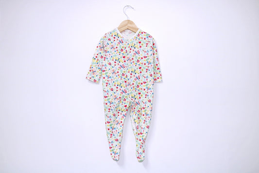 Babygrow c/ pés para Bebé Menina de 3 - 6 meses | Clobies