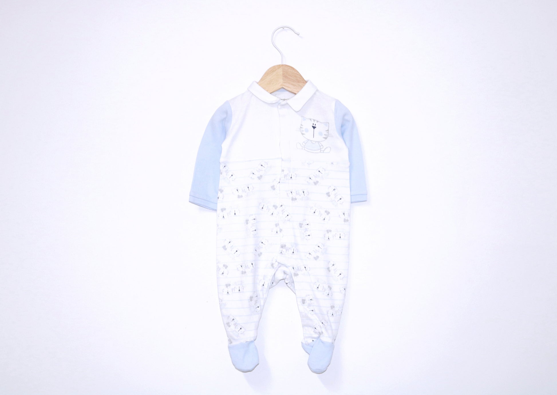 Babygrow c/ pés para Bebé Menino de 1 - 3 meses | Clobies