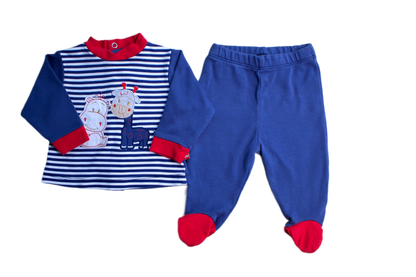 Clobies | Conjunto Camisola e Calças com pés para Bebé Menino de 0/1 meses