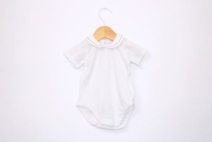 Body com gola manga curta ▪️ Bebé 1 - 3 meses